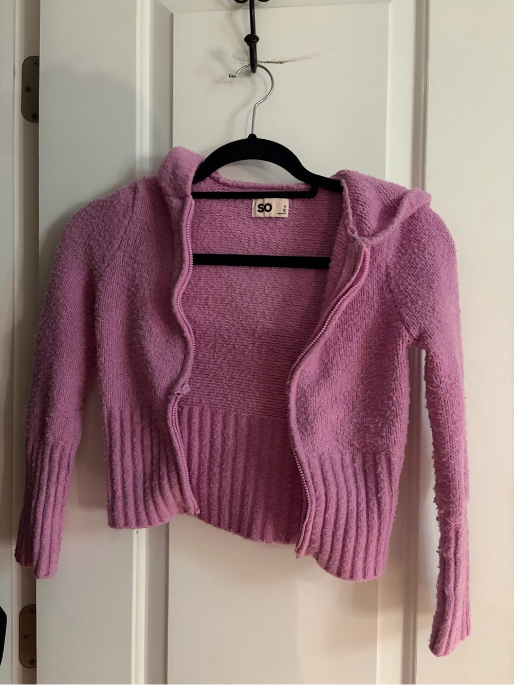 SO Lavender Zip-Up Hooded Cardigan kids size medium 8